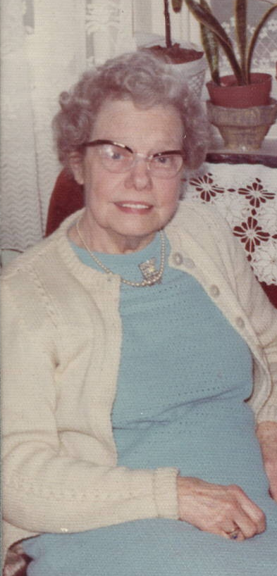 Edna Rothwell at home in Ilford Essex 1976